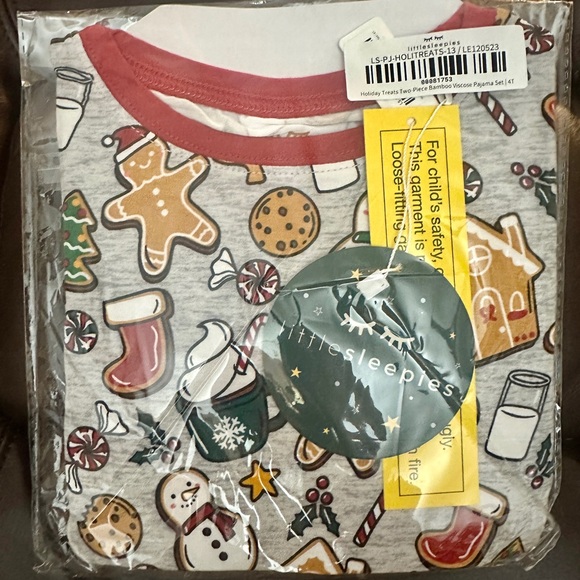 Little Sleepies Holiday Treats Two Piece Pajamas 4T NIB NEW Christmas